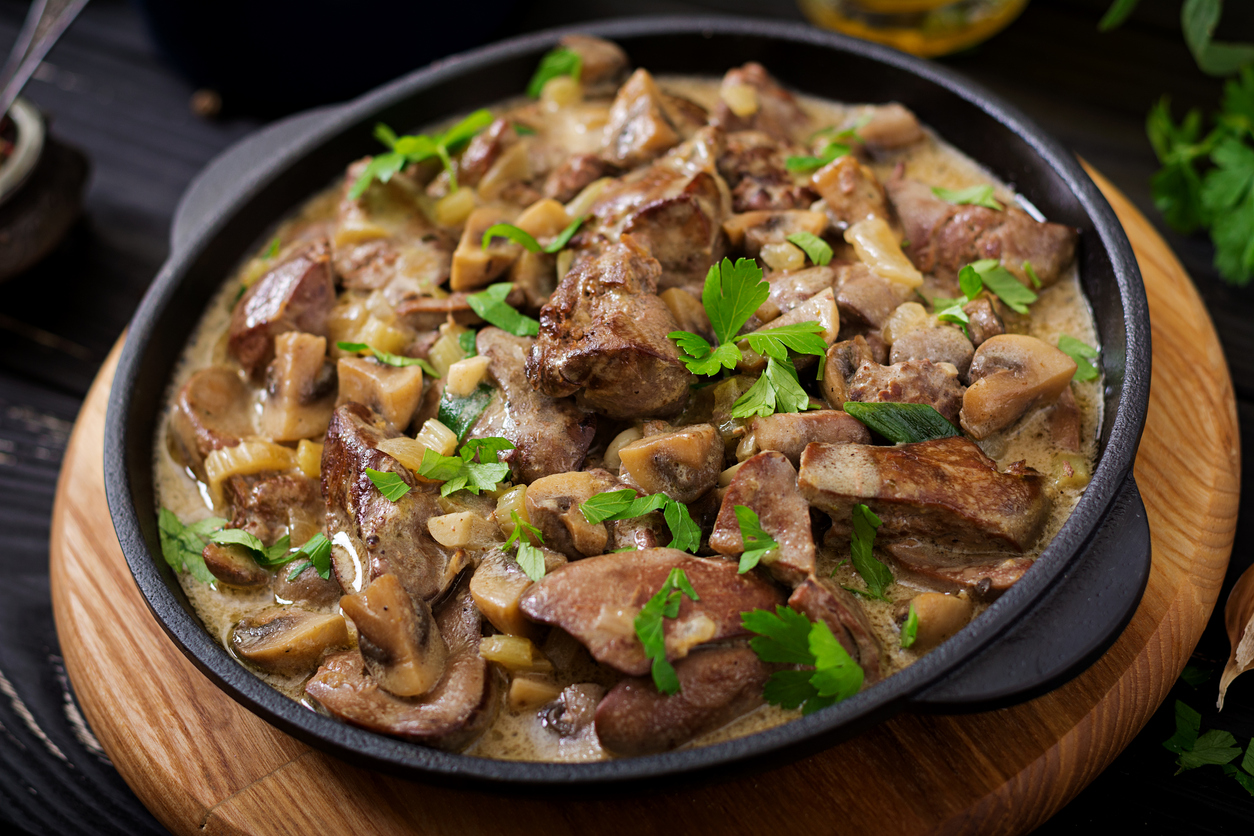 Chicken Liver Stroganoff